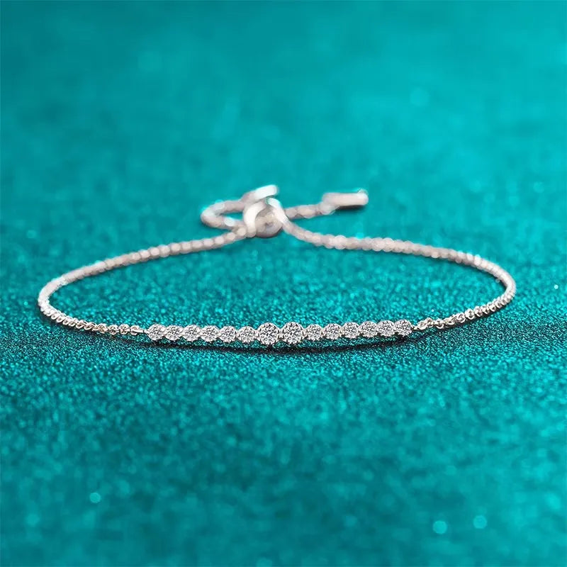 NeeTim Full D VVS1 Moissanite Bracelets for Women S925 Sterling Silver Lab Diamond Bracelet Wedding Birthday Party Jewelry Gift