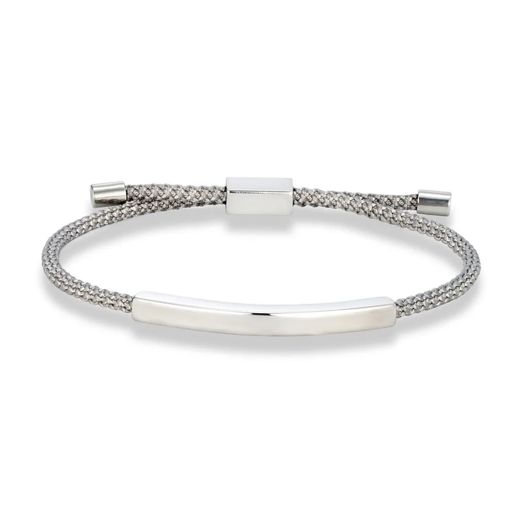 Men Women Punk SOS Custom logo Name Engrave Text Adjustable Thin Rope Bracelet customize Stainless Steel ID Bracelet