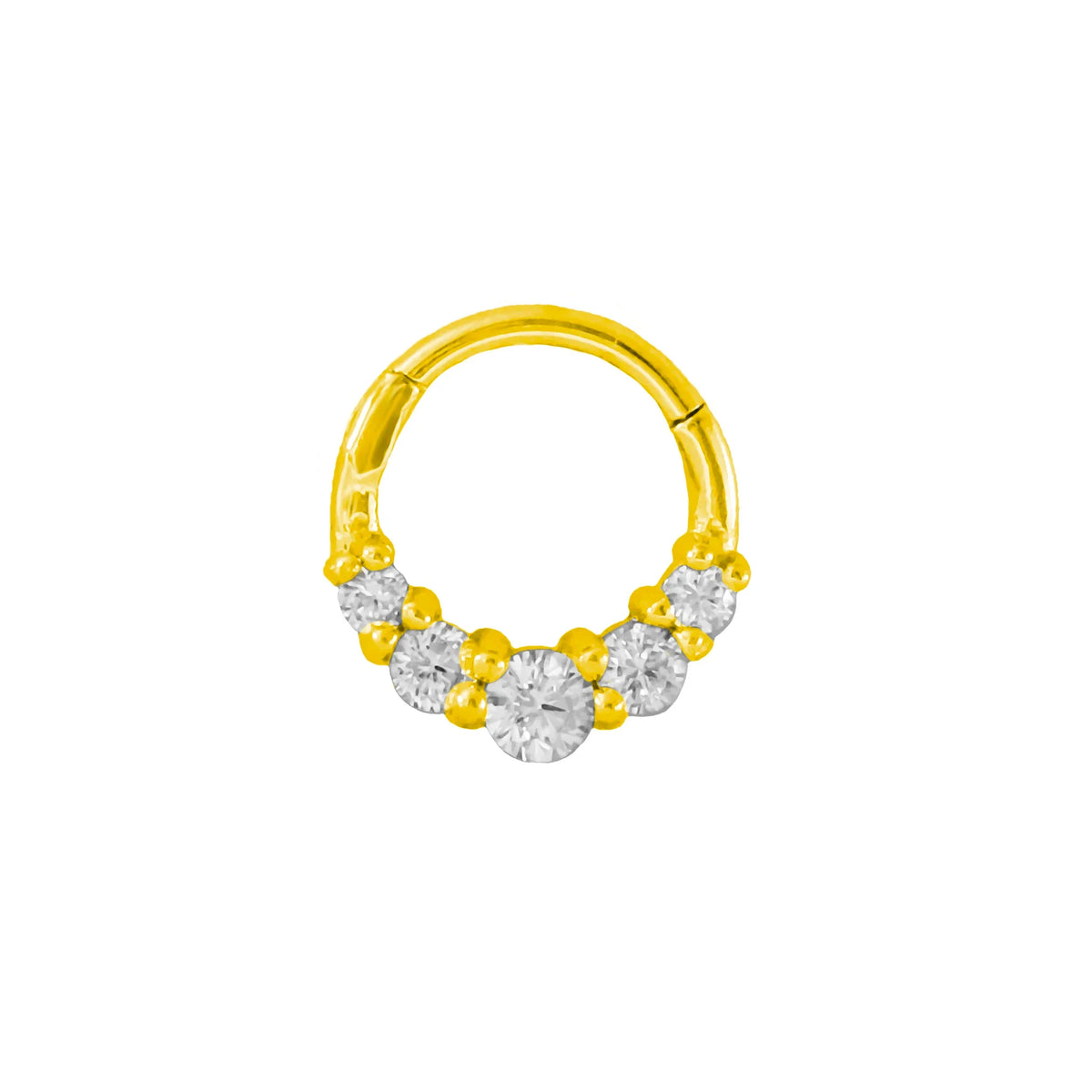 316L Surgical Steel Segment Nose Ring Zircon Septum Clicker Ear Cartilage Helix Daith Hoop Body  Piercing Jewelry