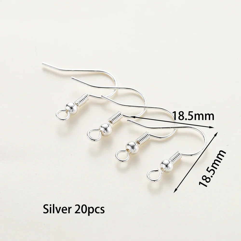 20pcs/lot 6 Styles 14K 18K Gold Plated Earring Wires With Ear Hook Earrings Clasp Findings Supplies For  DIY Jewelry Making