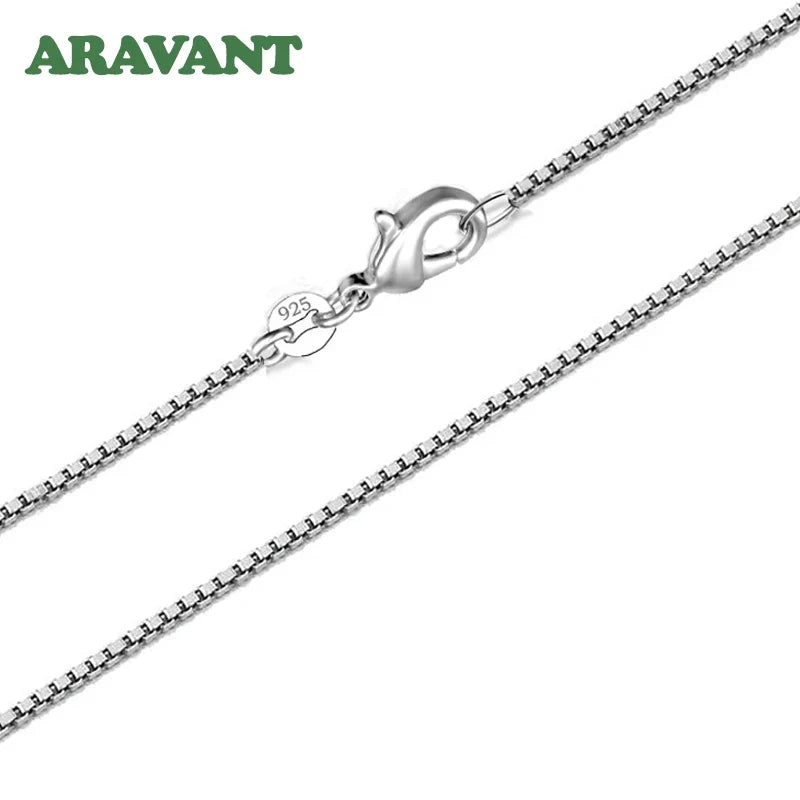Aravant 925 Silver 2MM Box Chain Necklace Women Wedding Party Jewelry