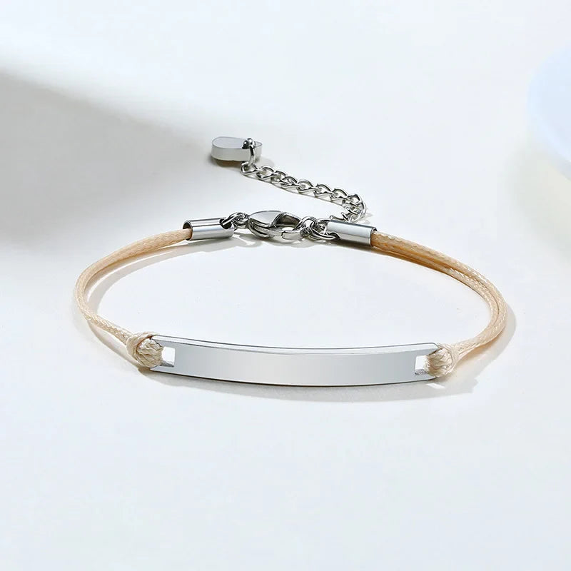 Vnox Minimalist Personalize Engrave Stainless Steel Thin Bar Bracelets for Women Lady Custom Friendship Bridesmaid Gifts Jewelry