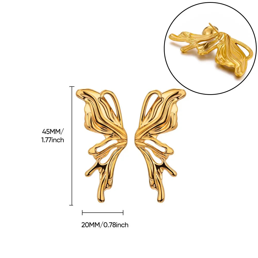 Geometric Flower Stainless Steel Earrings Women Sweet Sunflower Star Gold Color Ear Piercing Jewelry Wedding Accessories Gifts