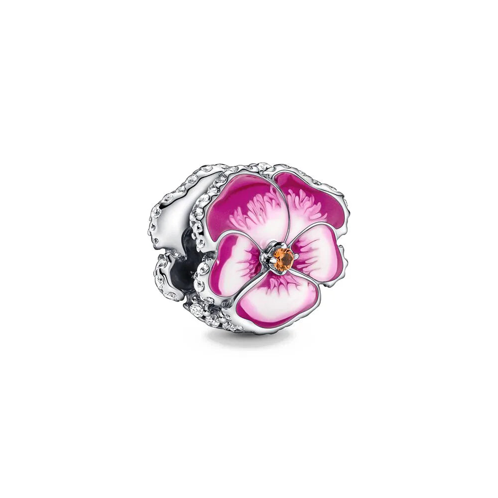 2026 Spring Pink Series Ballon Butterfly Flower Pendant Fit S925 European 925 Sterling Silver Bracelet Bangles Necklace