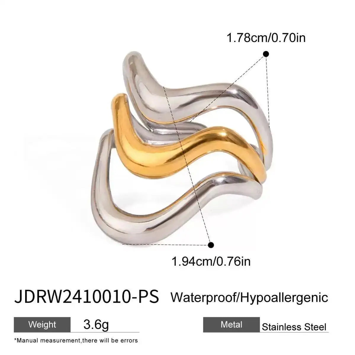 Wholesale High End Waterproof Three-dimensional M Letter Hollow Stainless Steel Finger Ring Trendy for Women Personalize Jewelry