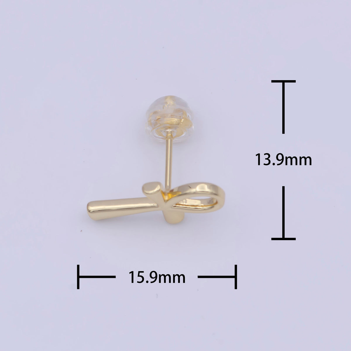 Gold Egyptian Ankh Stud Earrings, Egyptian Symbol, Life , Religious, Egyptian Jewelry, Cartilage Earring AD-582 AD-583