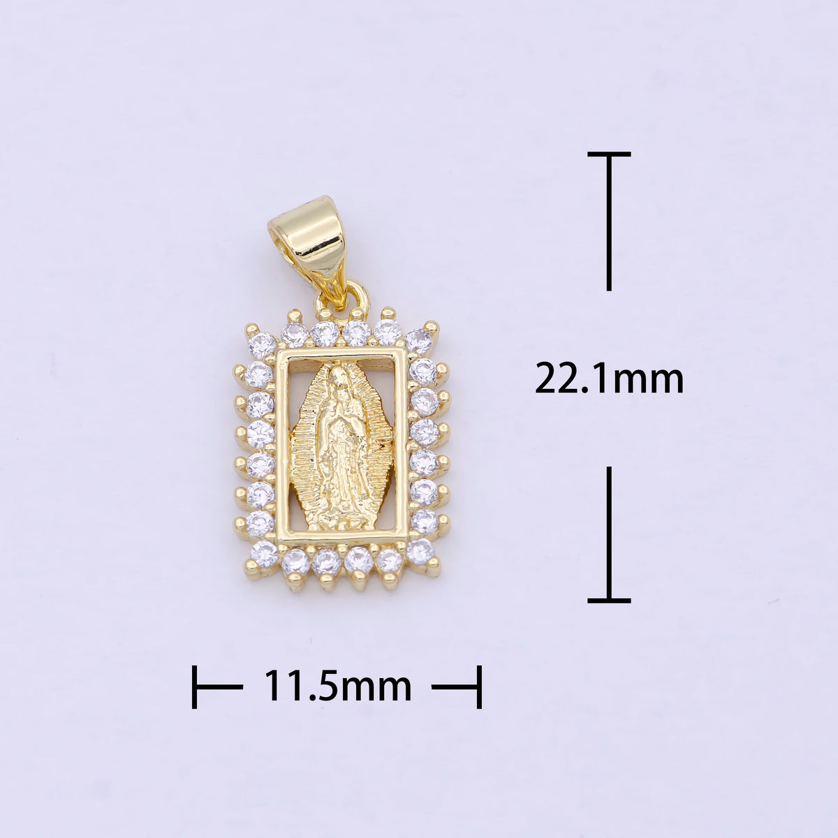 Dainty Gold Virgin Mary Lady Guadalupe Charm I-866