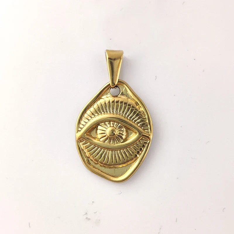 Hip Hop Eyes Evil Necklace - Devil's Eye Pendant Jewelry for Men Women | Gold Plated Stainless Steel Religious Gift