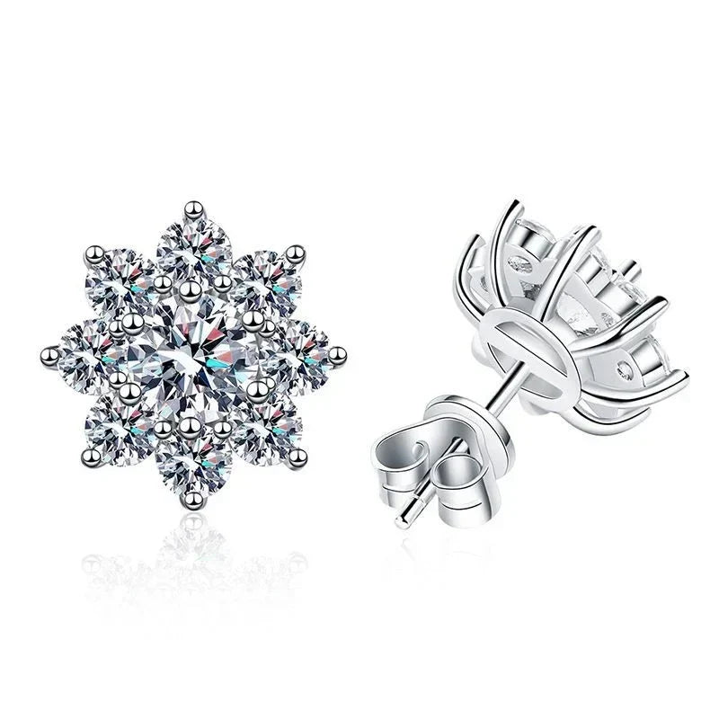 NeeTim 0.5ct Moissanite Stud Earrings For Women 925 Sterling Silver with White Gold Plated Diamond  Ear Studs Wedding Jewelry