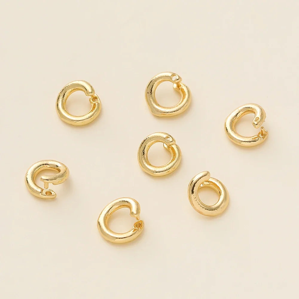 10Pcs/Pack 14/18K Gold Color Plated Open Jump Rings Split Rings Connector For Necklace Bracelets Jewelry Making Accessories