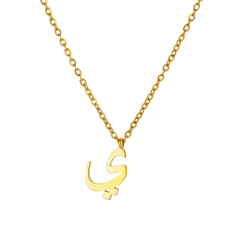 Arabic Letter Name Necklaces For Women Stainless Steel Alphabet Pendant Chain Choker Collar Femme Wedding Aesthetic Jewelry Bff