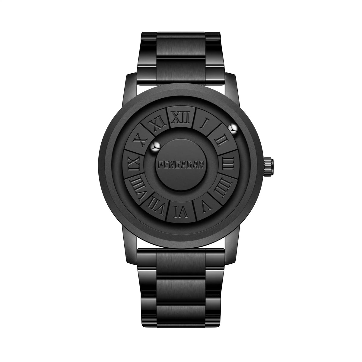 PENGAGAR Men's Watches Stainless steel Quartz Watch Creative Scrolling Pointer Magnetic Force Wrist Clock Relogio Masculino +box