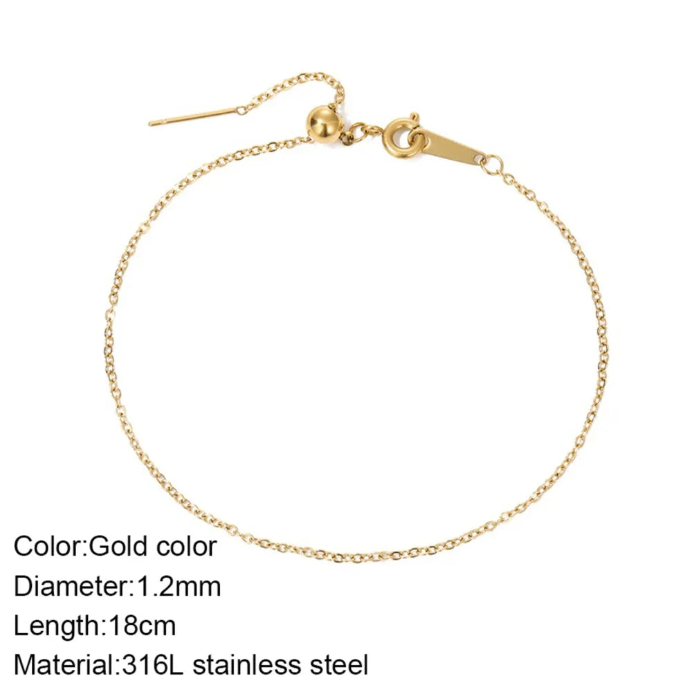 SUNIBI Heart Initial 26 Letter Bracelet for Woman DIY Simple Stainless Steel Adjustable Bracelets Jewelry Wholesale Dropshipping