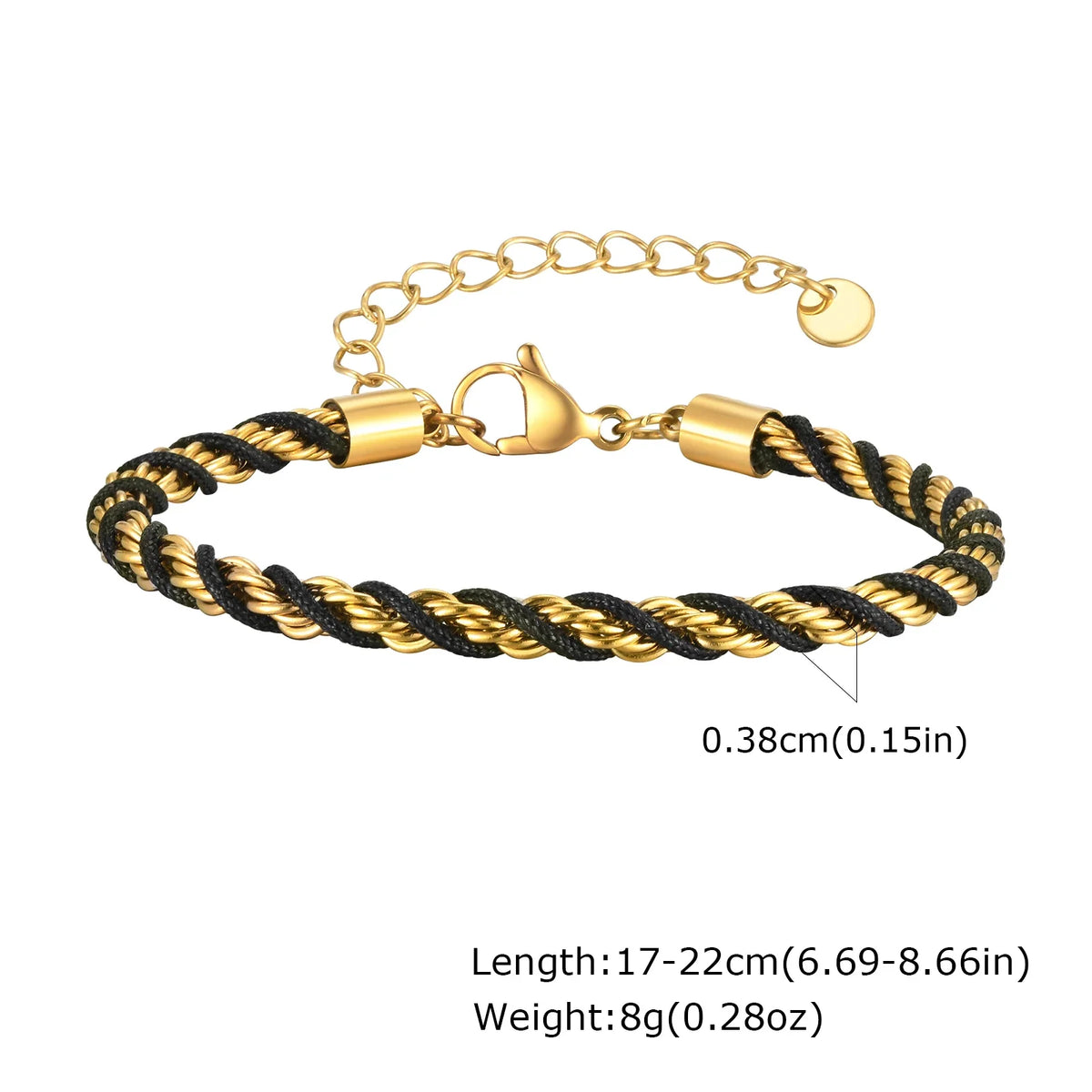 Two Tone Chain Bracelet for Women, Chunky Mixed Metal Link, Stainless Steel Waterproof Jewelry, Stylish Adjustable Wristband