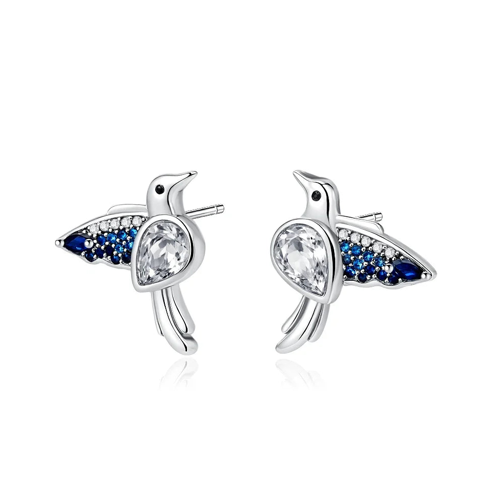 2026 New 925 Silver Elephant Cherry Blossom Butterfly Heart Earrings, a delicate choice for women's fashion jewelry