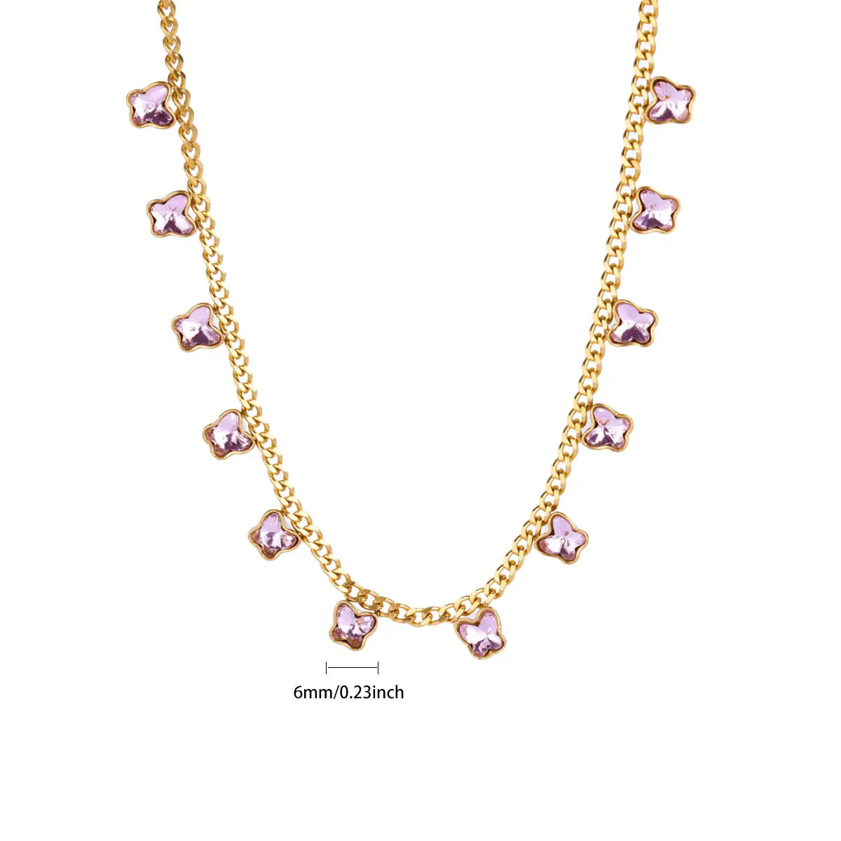 Luxury Zircon Butterfly Pendant Necklaces For Women Stainless Steel Gold Color Chain Collar Necklace 2025 New Wedding Jewelry