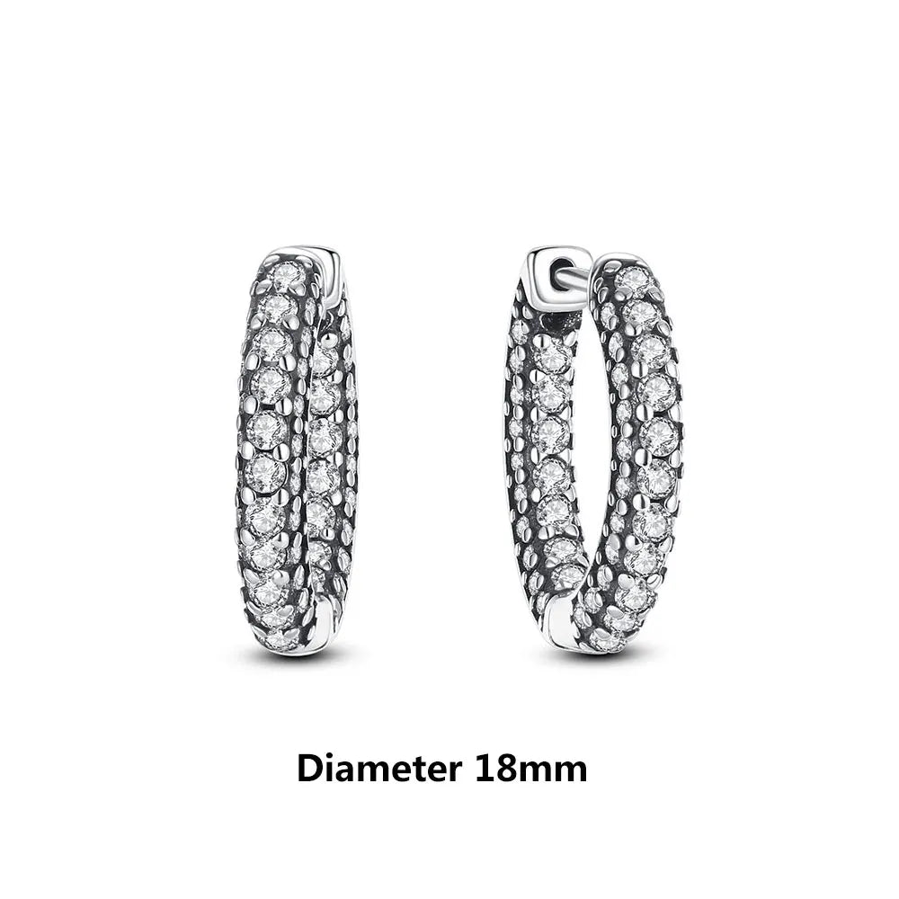 Original 925 Sterling Silver Earrings 2026 Stud Hoop Crystal Earings For Women Rose Gold Crown Heart Infinity Bee Earing Jewelry