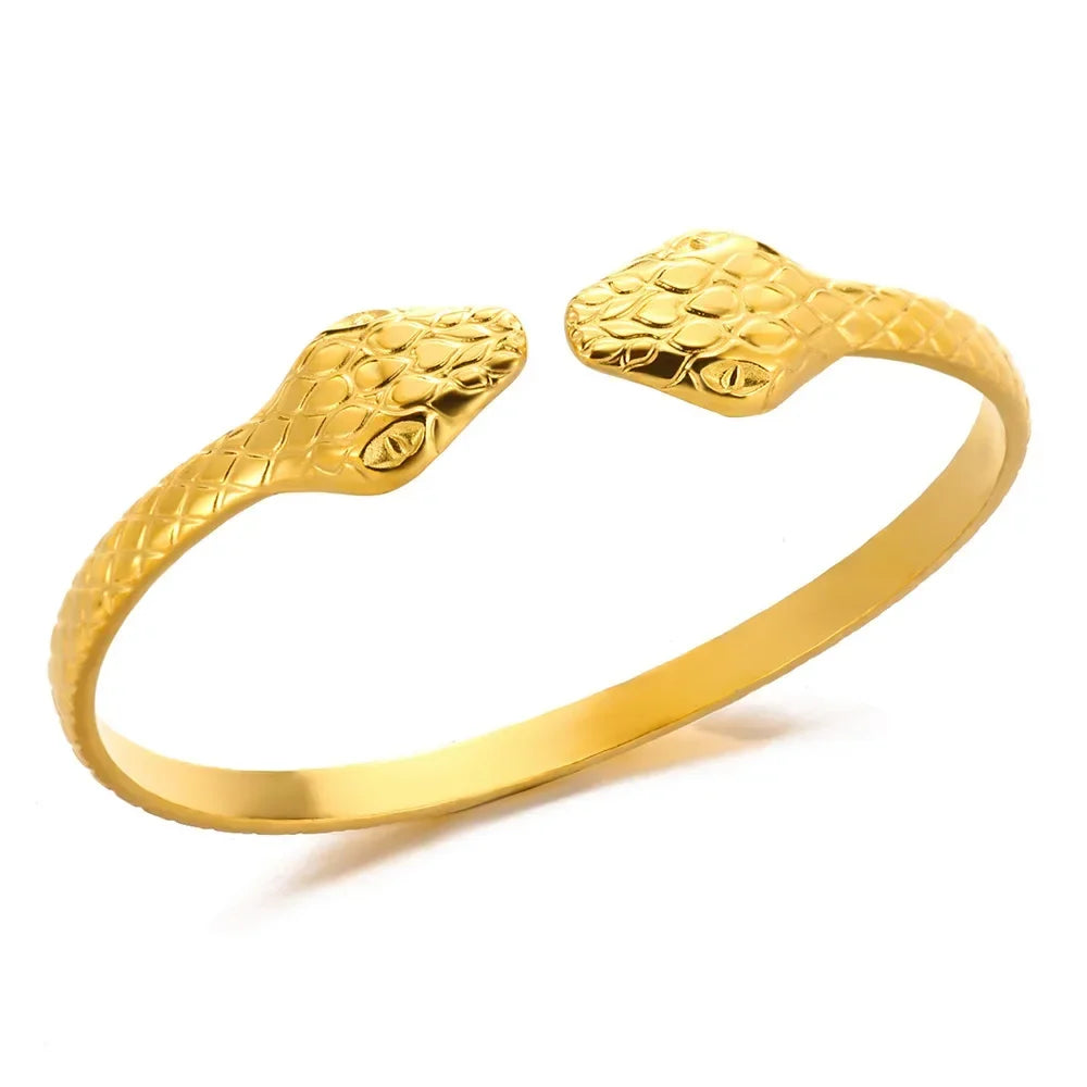Summer Waterproof Cuff Bangles Bracelet For Women Cute Flower Double Layer Open Stainless Steel Gold Color Star Shell Jewelry