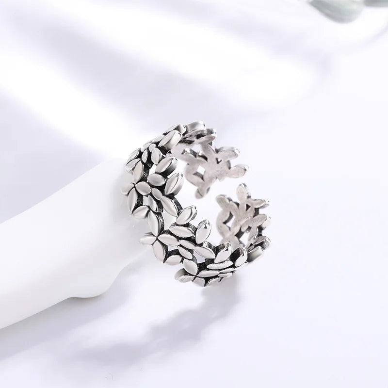 925 Sterling Silver Ring Small Leaf Plant Rings For Women Engagement Wedding Luxury Jewelry Cheap Things With
