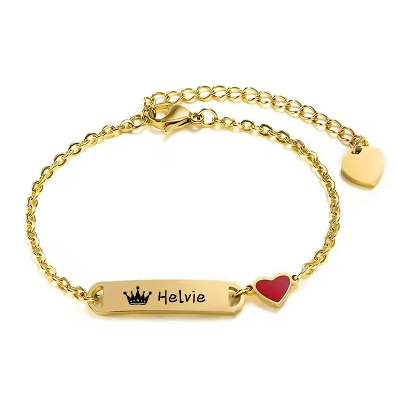 Personalized Baby Name Bracelet 14K Gold Plated Customized ID Bracelets for Girls Boys Custom Text Bracelet New Born Gift