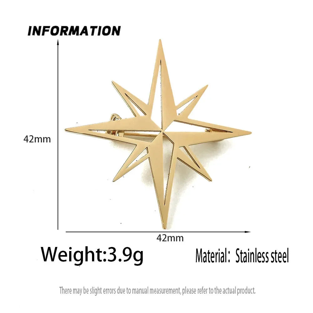 Fashion punk style hollow NATO logo stainless steel gold-plated 18K brooch, black suit accessories, wedding matching set