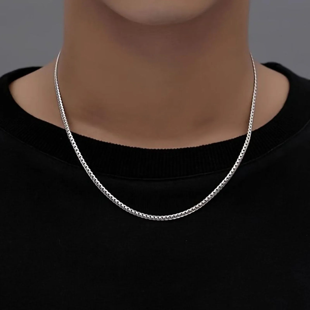 S925Silver Men's and Women's Cuban Chain Necklace 20IN/22IN Slim Style Trendy, Sophisticated Vintage-Inspired Collarbone Layerin