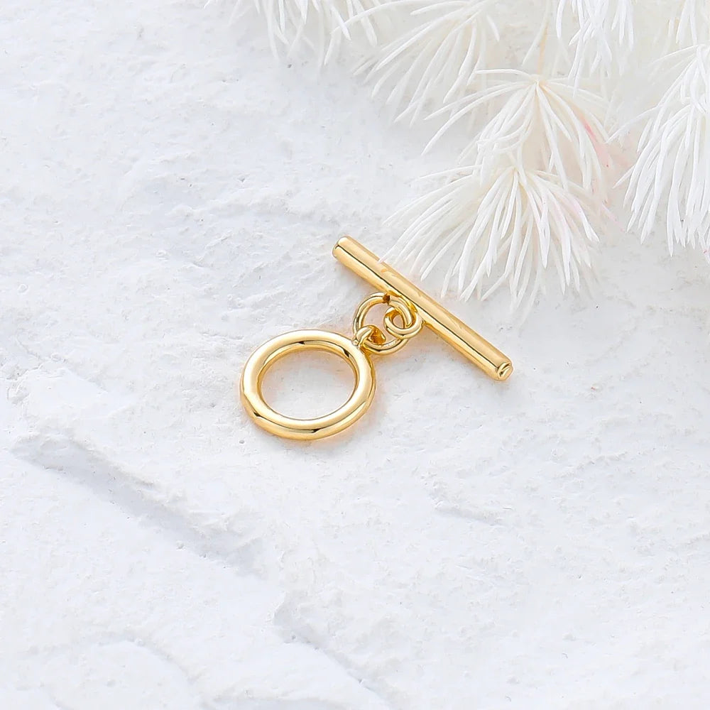 4 Sets 14K/18K Gold Color Plated Brass O Toggle Clasps Connector for DIY Bracelet Necklace Jewelry Making Findings Accessories