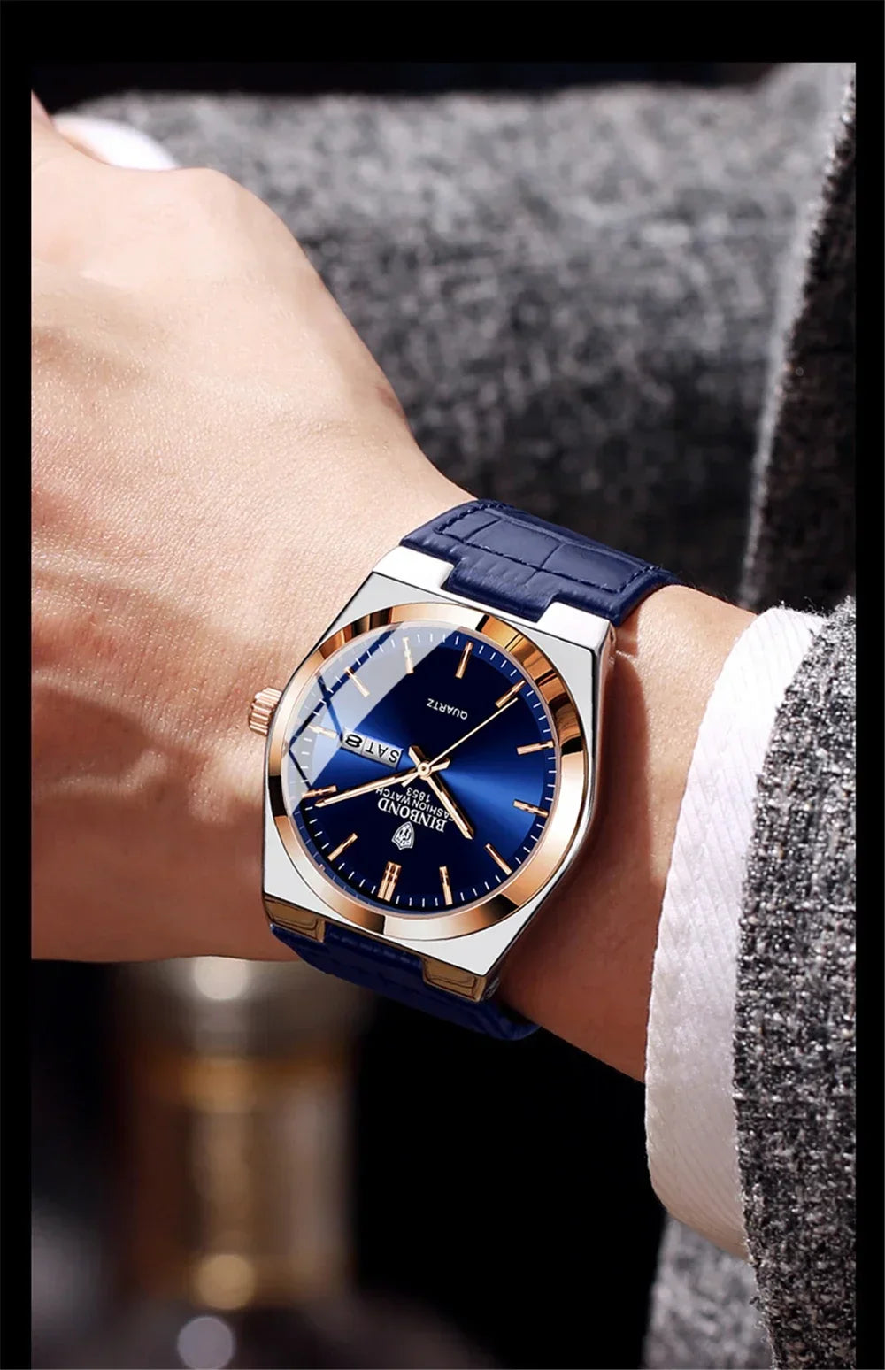 2026 Casual Business Leather Fashion Quartz Wristwatches Gold Clock Men Luxury Watch Automatic Watches Mens Gifts Montre Homme
