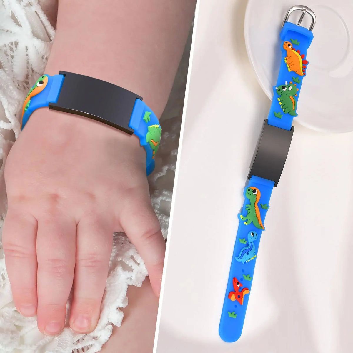 Customzied Personalized ID Bracelet for Little Girls Boys, Silicone Bracelet Adjustable, Engrave Quotes Inspirational Gift
