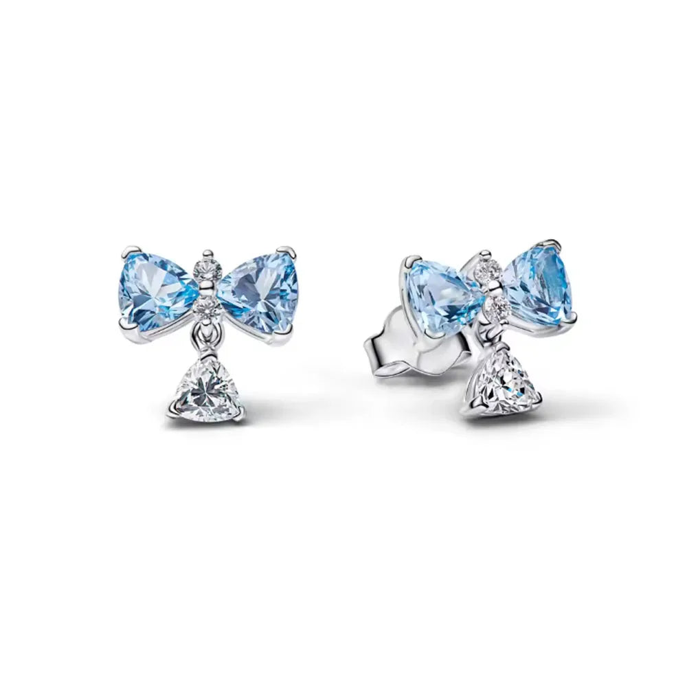 2026 New 925 Silver Elephant Cherry Blossom Butterfly Heart Earrings, a delicate choice for women's fashion jewelry