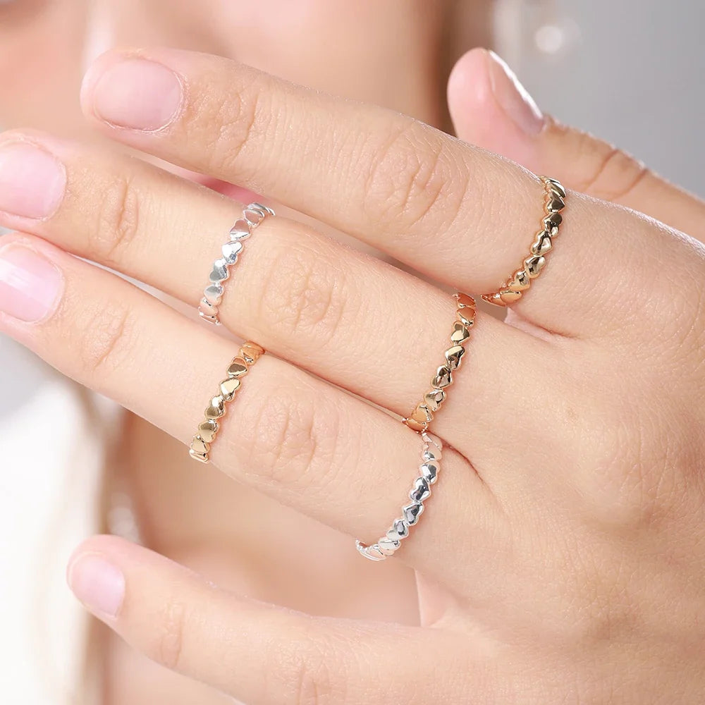 Stainless Steel Heart Rings For Women Propose Engagement Wedding Ring Vintage Jewelry Anillos Valentine's Day Gift