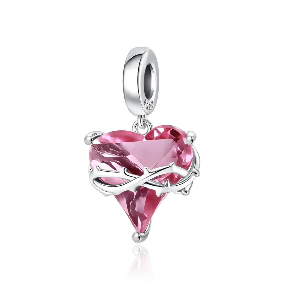 2026 Spring Pink Series Ballon Butterfly Flower Pendant Fit S925 European 925 Sterling Silver Bracelet Bangles Necklace