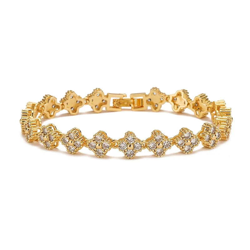 HECHENG,18k Gold Plated Cover Jewelry Party Gift Retro White Cubic Zirconia Fashion Jewelry Bij