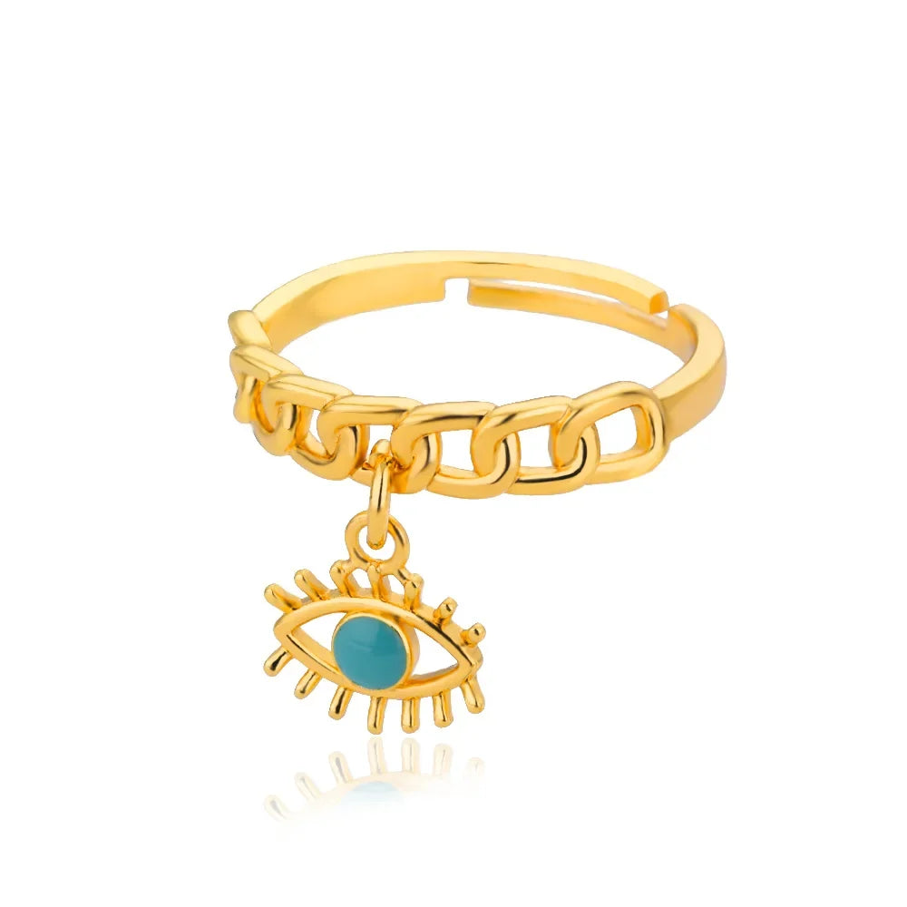 Evil Eye Rings For Women Stainless Steel Turkish Eye Ring Wedding Gothic Aesthetic Jewelry Sets anillos bague bijoux