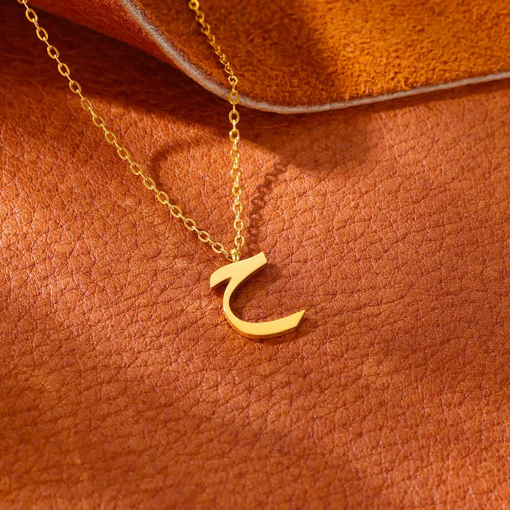 Arabic Letter Name Pendant Necklace For Women Stainless Steel Inital Chain Choker Collar Necklace 2024 Wedding Jewelry bijoux