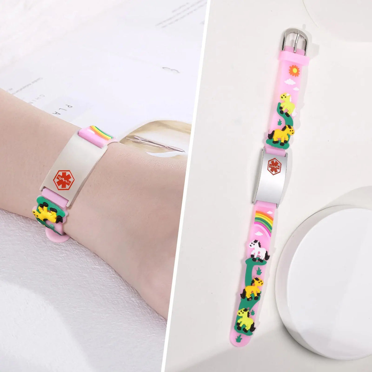 Customzied Personalized ID Bracelet for Little Girls Boys, Silicone Bracelet Adjustable, Engrave Quotes Inspirational Gift