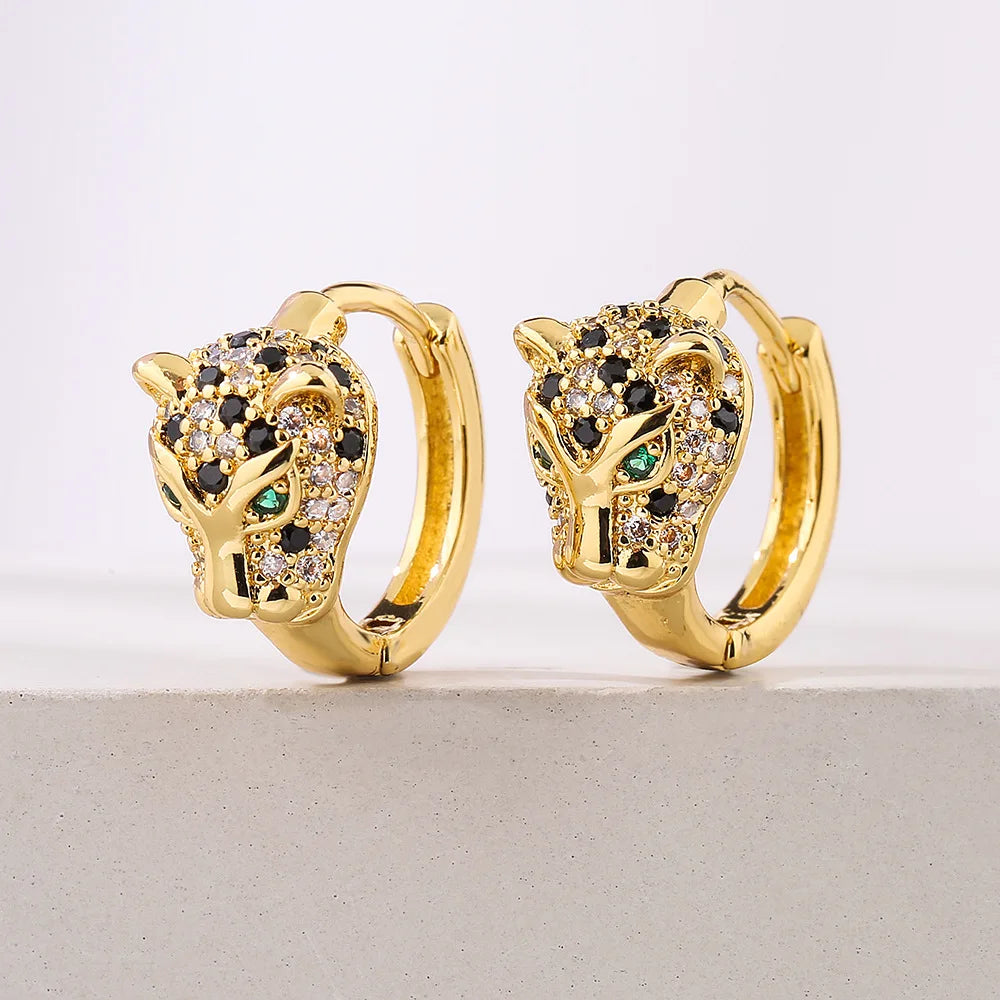 NEWBUY Fashion Gold Color Animal Dangle Earrings For Women Unique Design Leopard Earring Statement Female Party Jewelry
