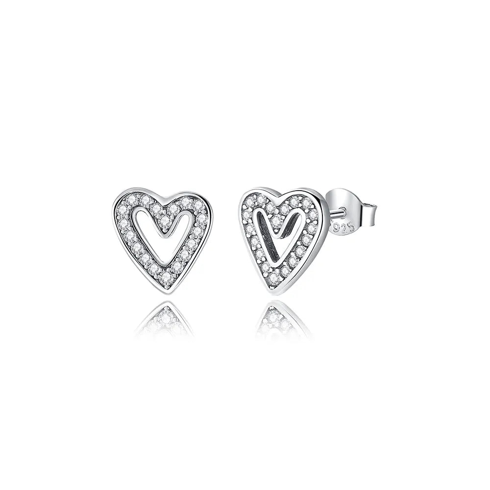Original 925 Sterling Silver Earrings 2026 Stud Hoop Crystal Earings For Women Rose Gold Crown Heart Infinity Bee Earing Jewelry