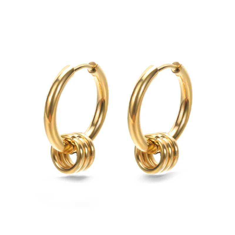 Freshwater Ocean Starfish Shell Hoop Earrings For Women Elegant Stainless Steel Gold Color Aretes Christmas jewelry accessories