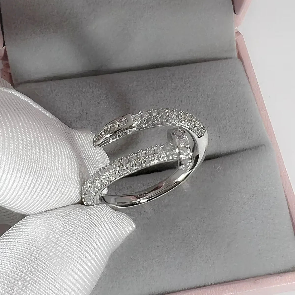 Korean Punk Cubic Zirconia adjustable ring for Women Office Party Friends Gifts Jewelry Accessories