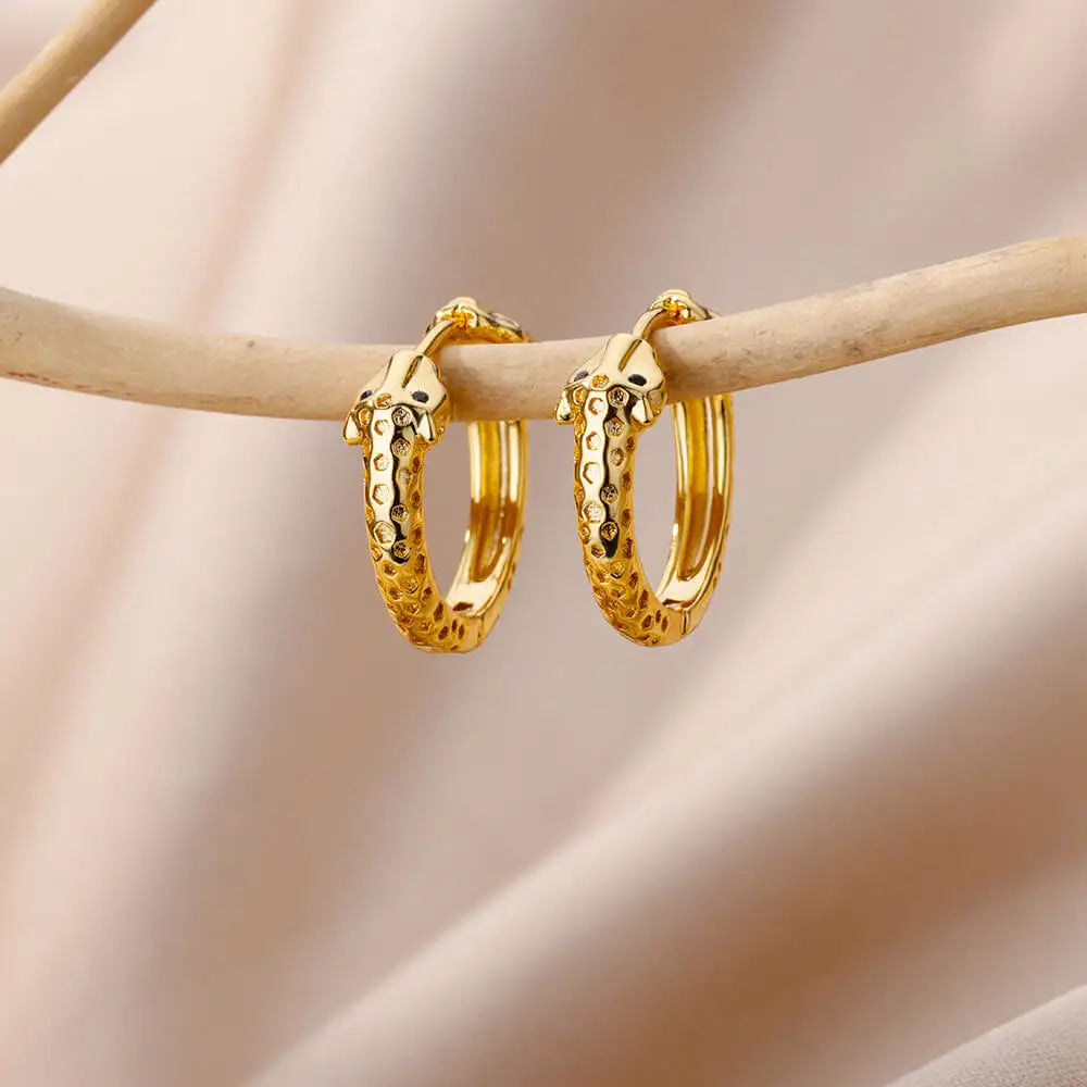 Stainless Steel Hoop Earrings For Women Gold Color Geometric Square Zircon Earring Female Wedding Aesthetic Jewerly Gift mujer