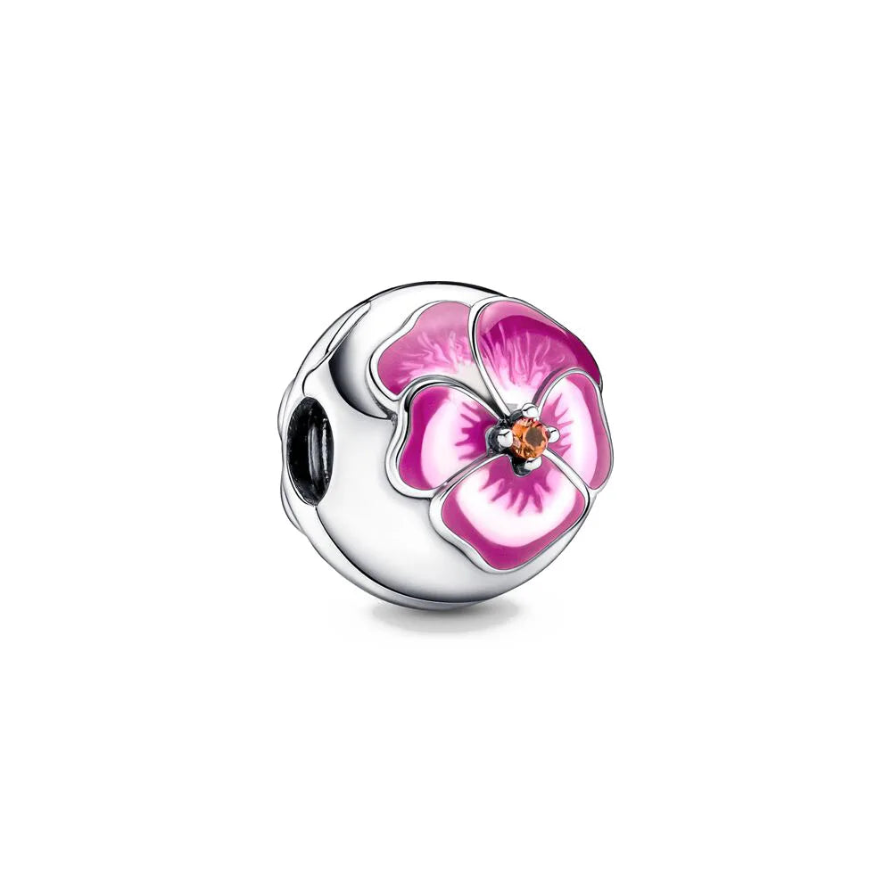 2026 Spring Pink Series Ballon Butterfly Flower Pendant Fit S925 European 925 Sterling Silver Bracelet Bangles Necklace