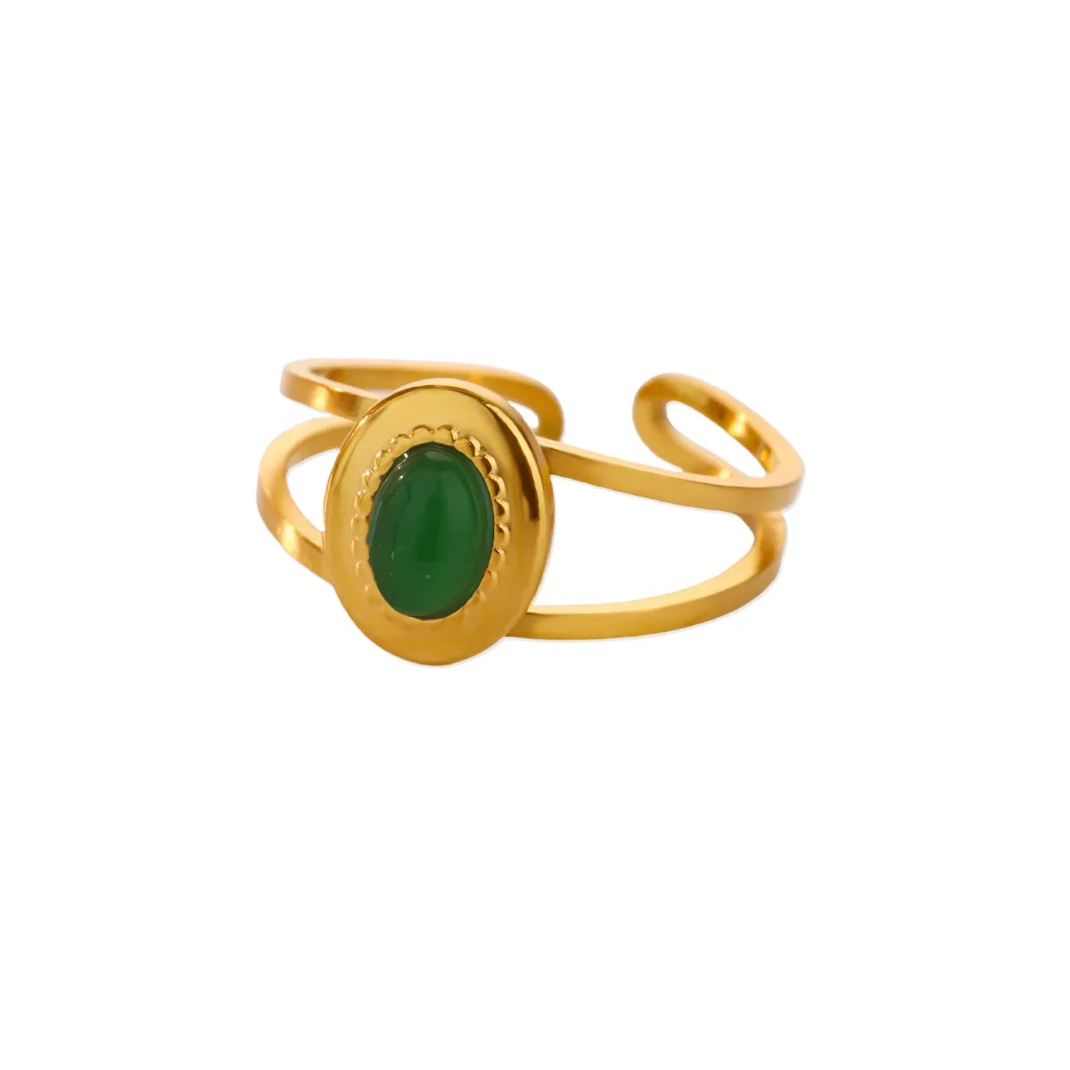 Stainless Steel Four Leaf Clover Rings For Women Gold Color Zircon Opening Couple Ring Aesthetic Wedding Bohemian Jewelry Gift
