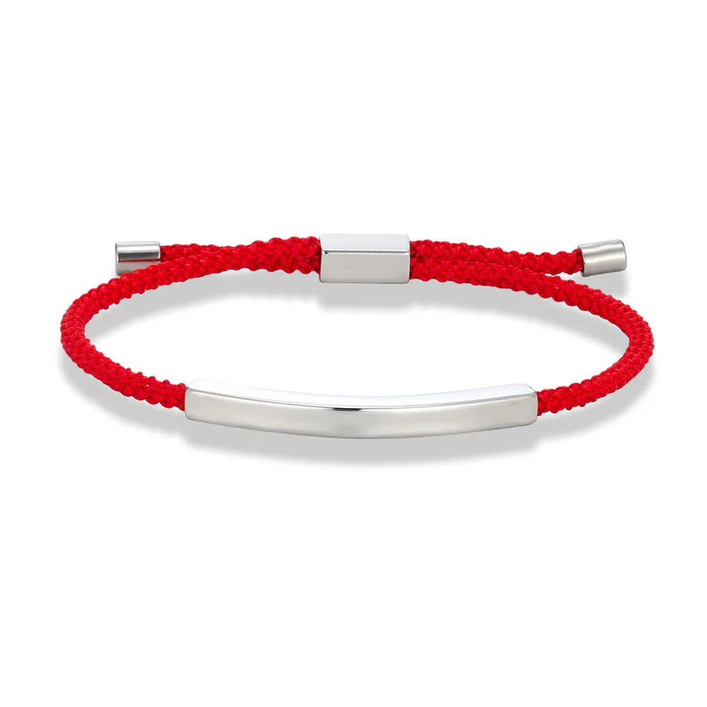 Men Women Punk SOS Custom logo Name Engrave Text Adjustable Thin Rope Bracelet customize Stainless Steel ID Bracelet