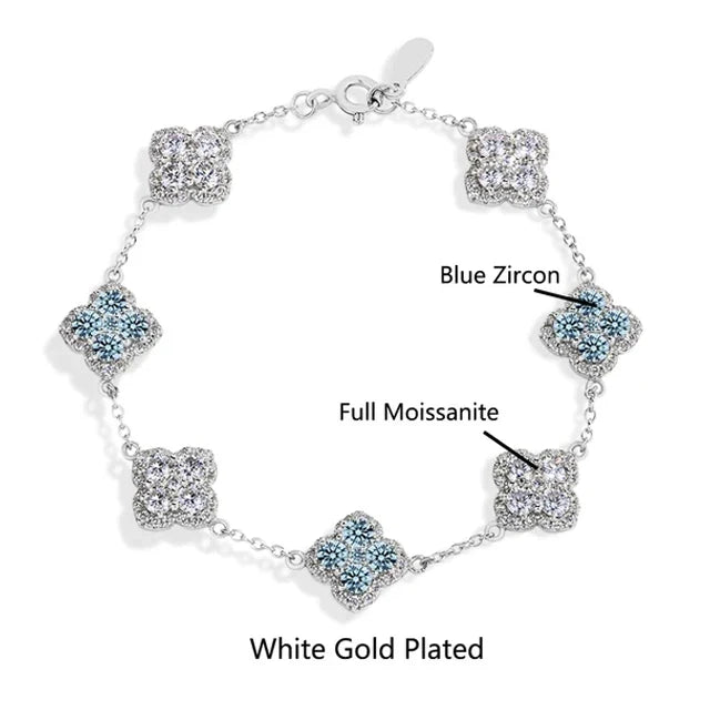 MINTYBOX S925 Sterling Silver Full Moissanite Bracelets D VVS1 Lab Diamond for Women 18k Gold Plated Engagement Jewelry Gift