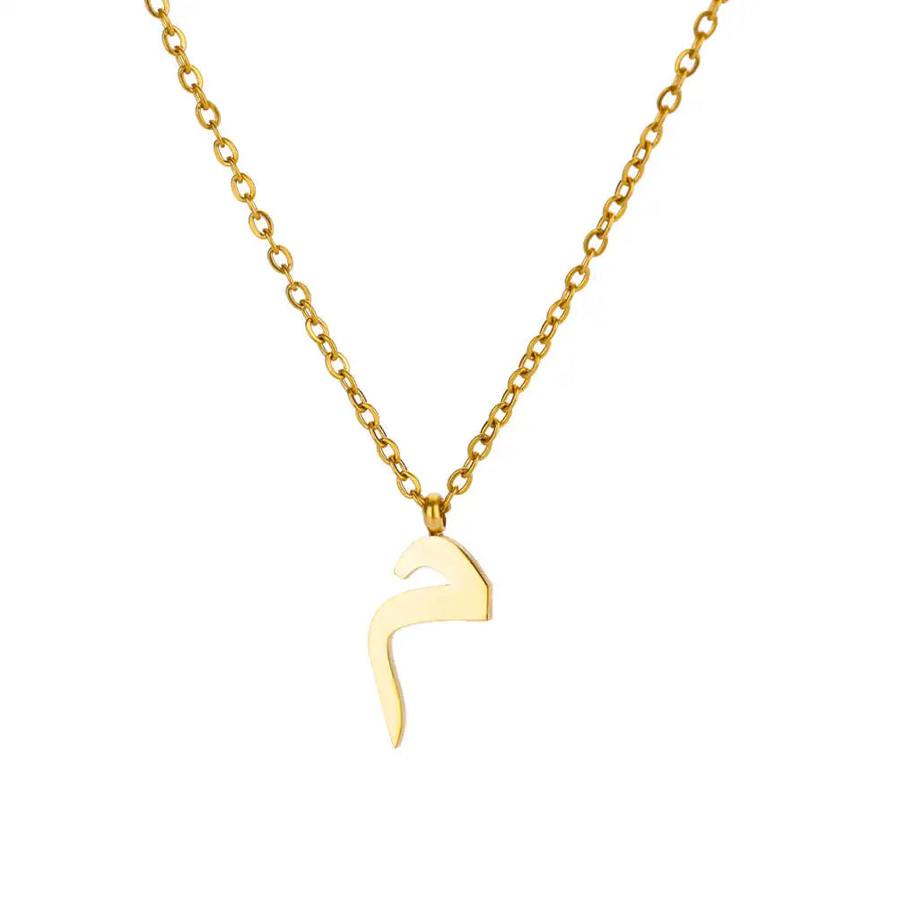 Arabic Letter Name Pendant Necklace For Women Stainless Steel Inital Chain Choker Collar Necklace 2024 Wedding Jewelry bijoux