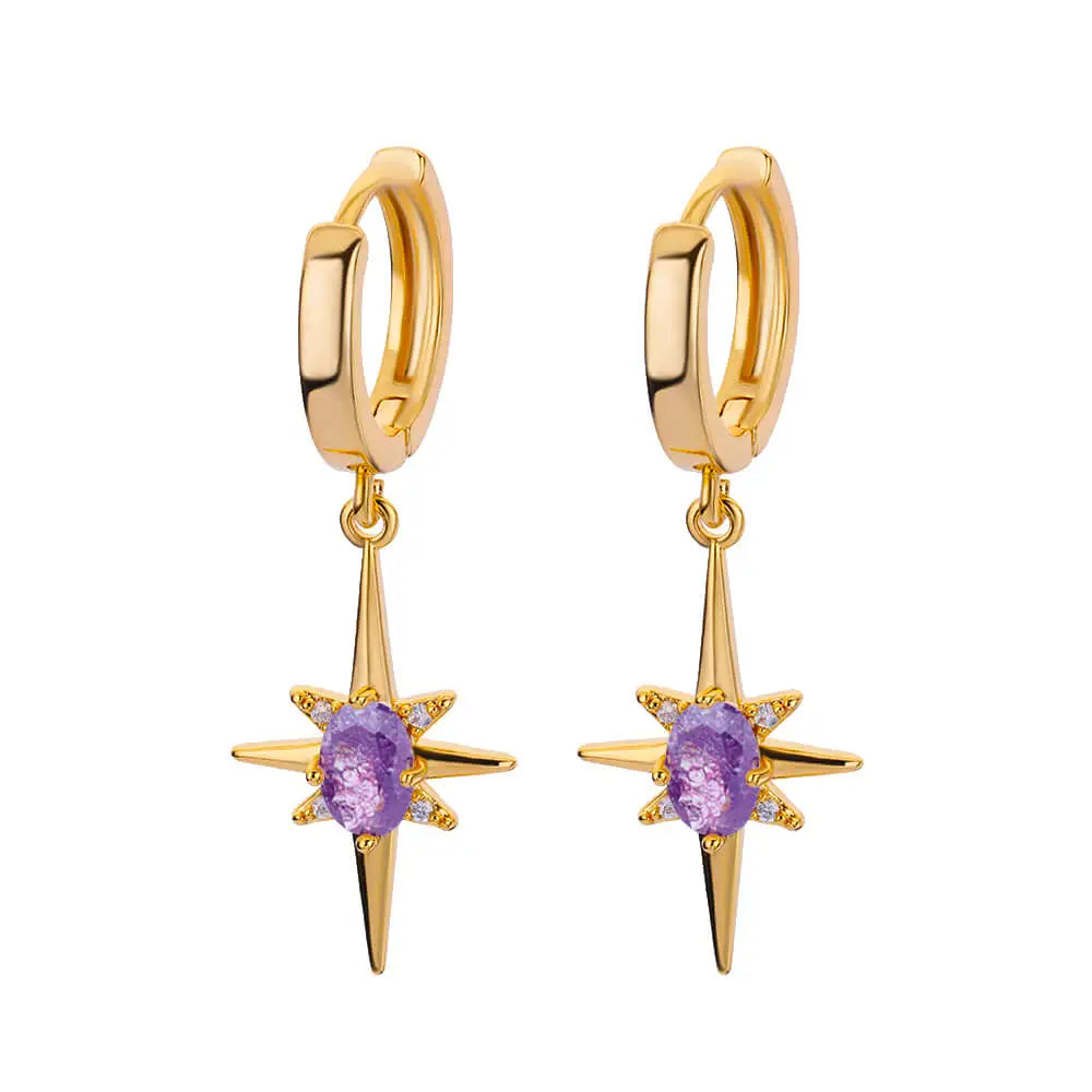 Zircon Star Pendientes Earrings for Women Girl Stainless Steel Gold Color Earring Y2k Wedding Aesthetic Jewelry aretes mujer