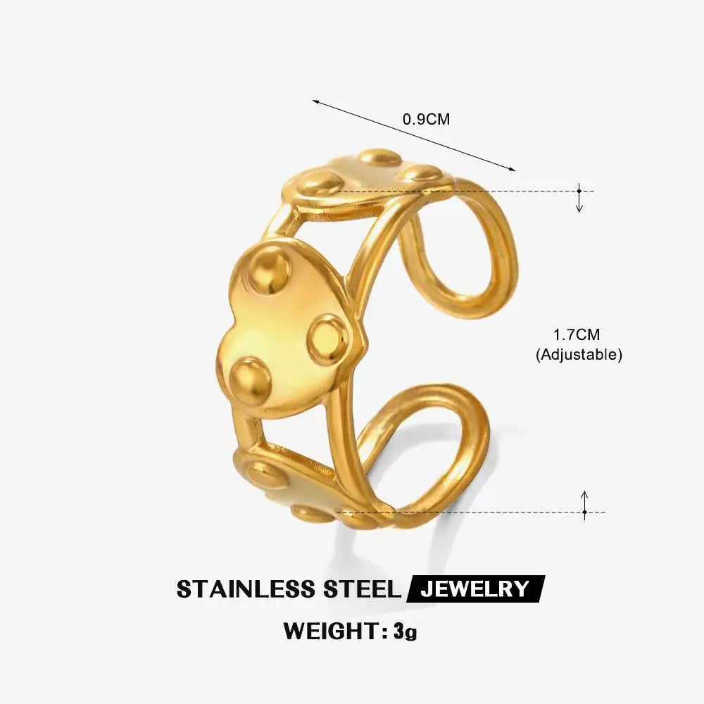 Wholesale High End Waterproof Three-dimensional M Letter Hollow Stainless Steel Finger Ring Trendy for Women Personalize Jewelry