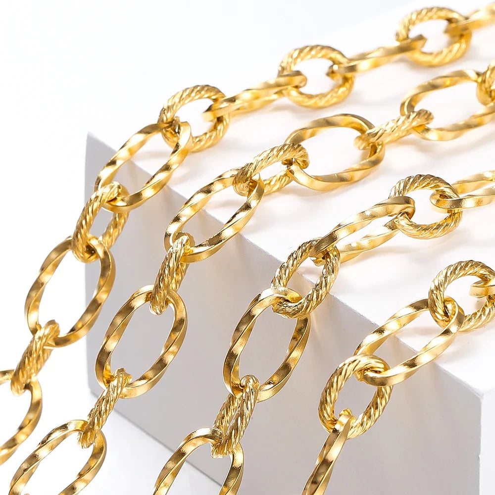 1Meter Stainless Steel Brass Metal Thick Cable Chain For Jewelry Making Handmade DIY Bracelet Necklace Components