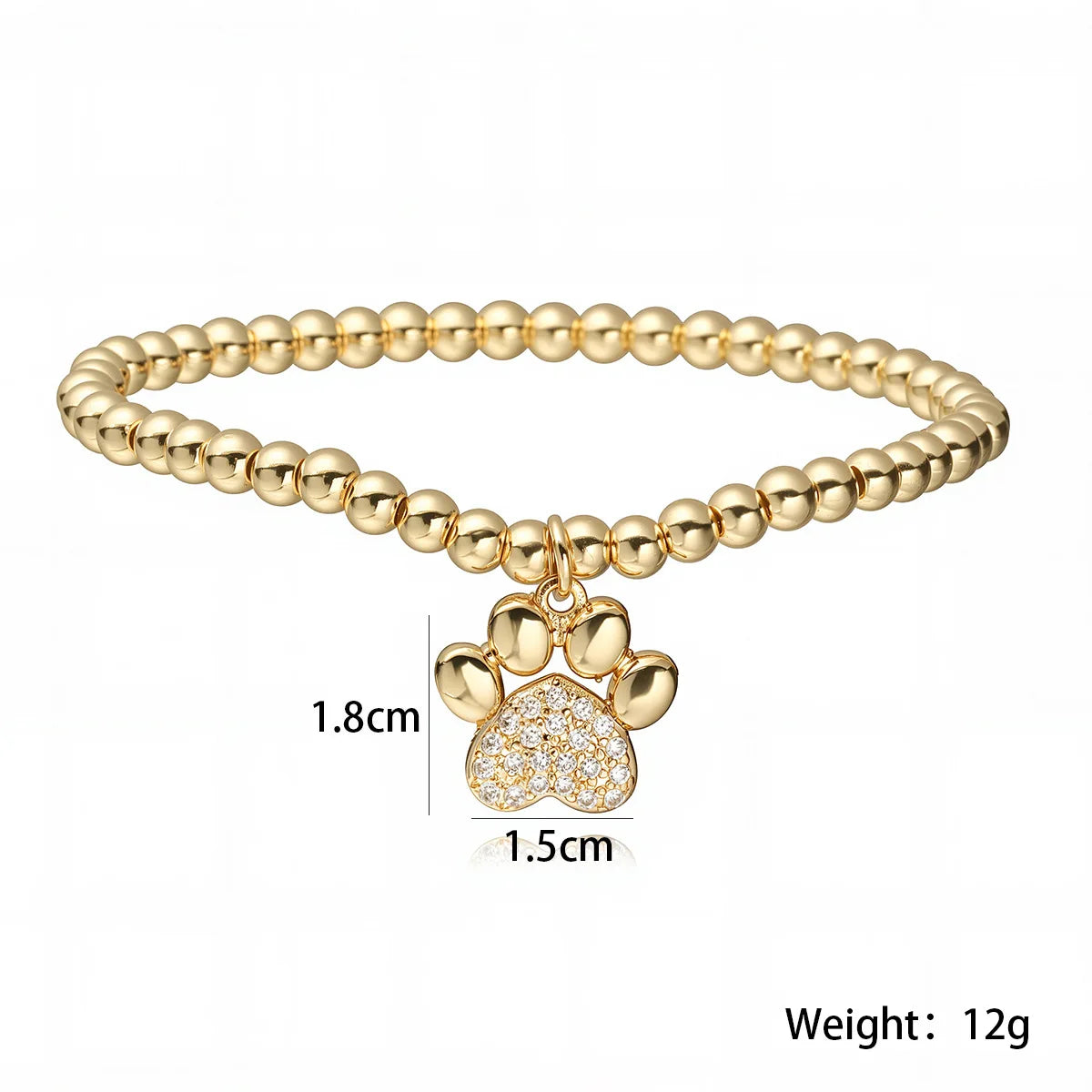NEWBUY Non-Fading Gold Color Copper Jewelry AAA CZ Zircon Paw Charm Beads Bracelets For Women Party Jewelry